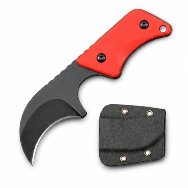 Neck Knife G10 handle with kydex sheath EDC tool -Orange