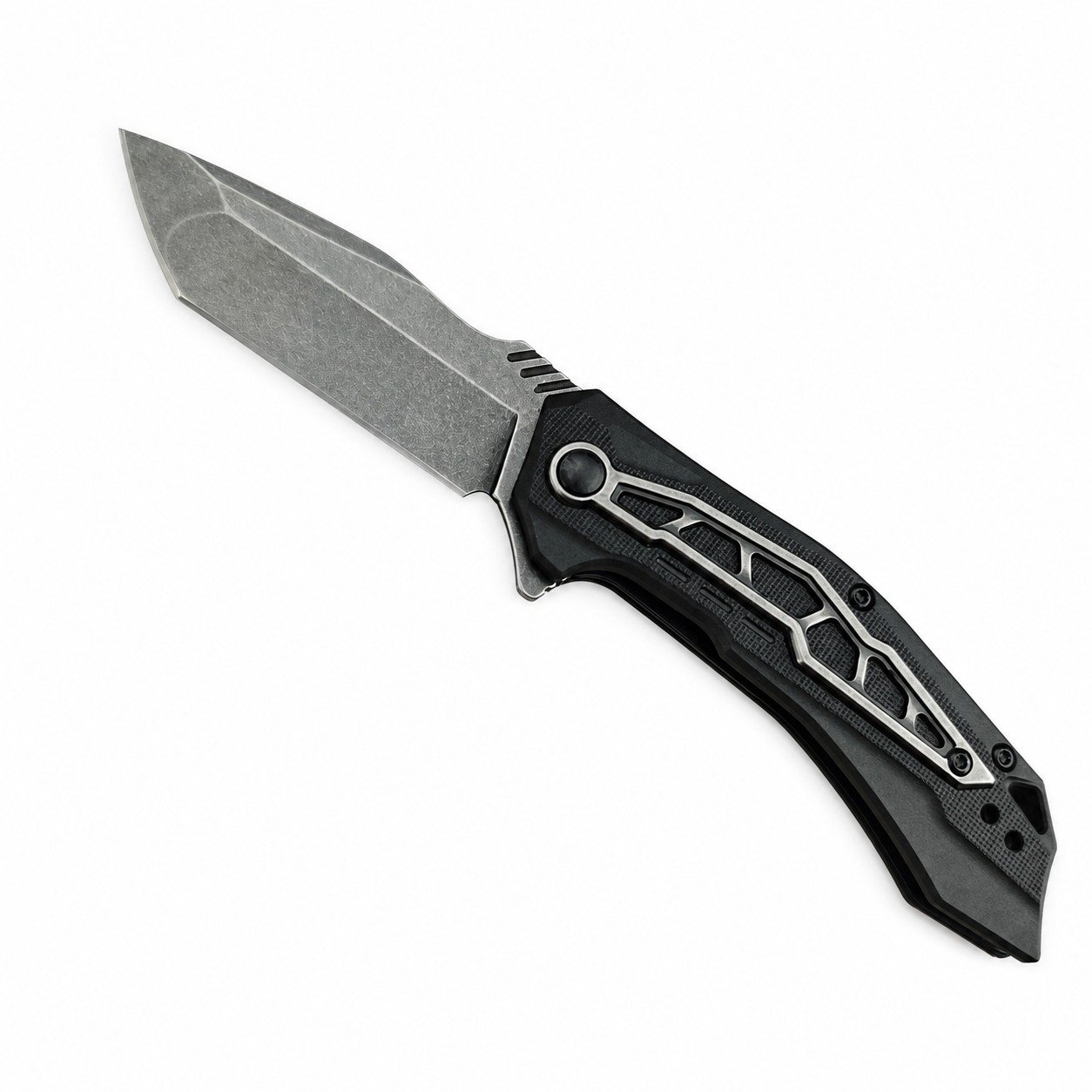 1376 Off Black Stone Wash Folding Knife
